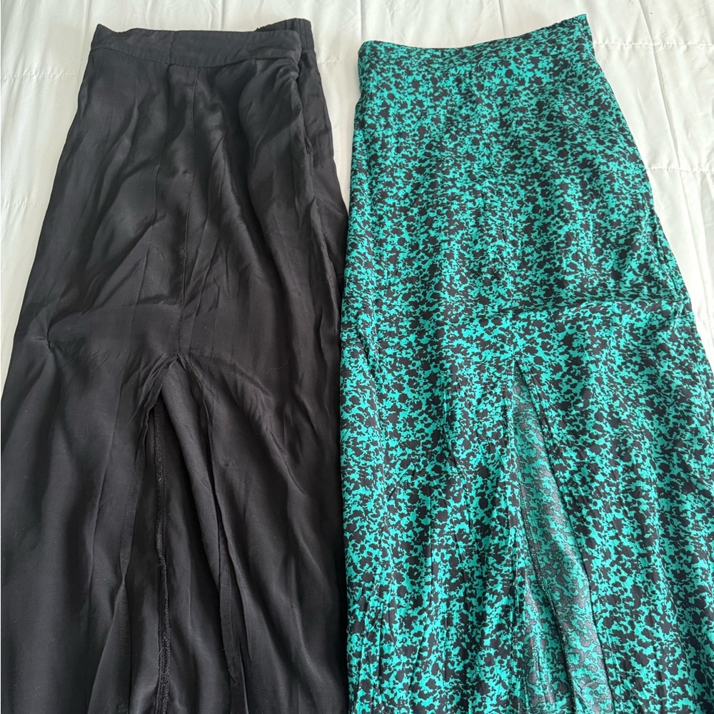 Ava & Viv Black and Blue Maxi Skirt Set Casual
